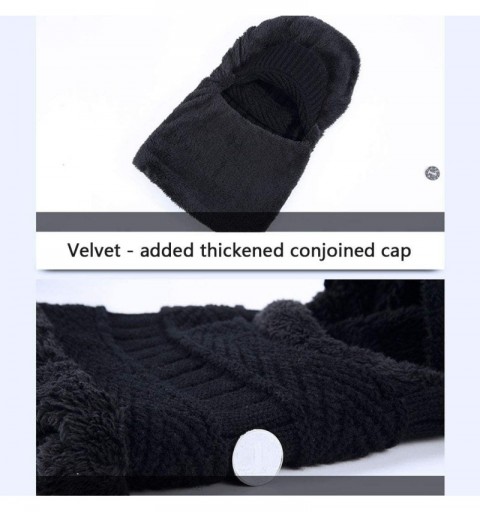 Skullies & Beanies Winter Warm Knitted Balaclava Hat Scarf Ski Knit Caps - Dark Gray - C618H6Y05D5 $11.09