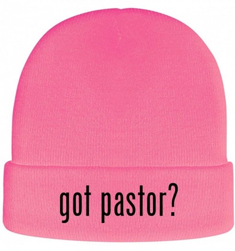 Skullies & Beanies got Pastor? - Soft Adult Beanie Cap - Pink - CQ18AXDA72Y $21.88