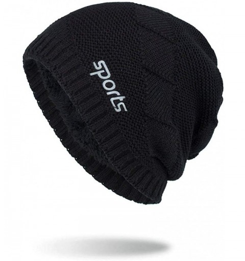 Skullies & Beanies Beanie Hat for Men Women Winter Warm Knit Slouchy Thick Skull Cap Casual Down Headgear Earmuffs Hat - CJ18...