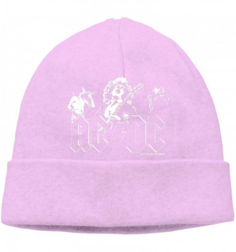 Skullies & Beanies Black ACDC Let There Be Rock Soft Adult Adult Hedging Cap (Thin) - Pink - CY192R4A3XU $8.45