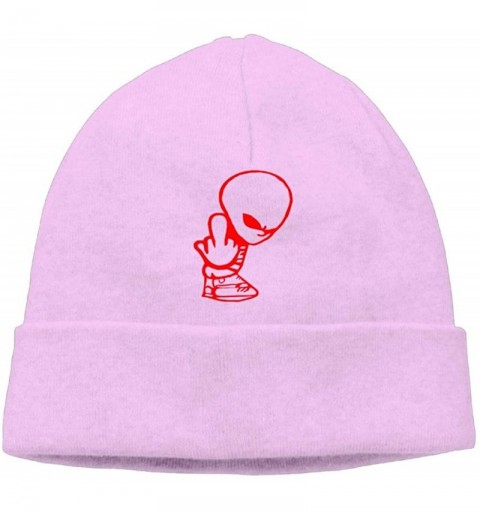 Skullies & Beanies Beanie Hat Knit Hats Winter Warm Fashion Alien Middle Finger Men - Pink - CE18IZRYL7I $13.72