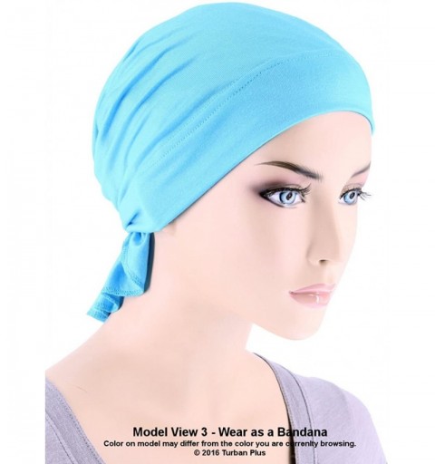 Skullies & Beanies Womens Ruffle Chemo Hat Beanie Scarf- Soft Turban Bandana Head Wrap for Cancer - 02- Mocha Brown - CX12JDC...