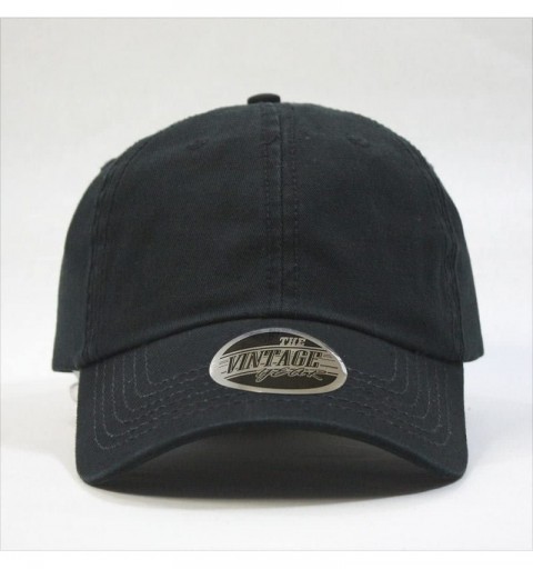 Baseball Caps Classic Solid Cotton Adjustable Dad Hat Baseball Cap - Black - CD12O77I99D $9.19