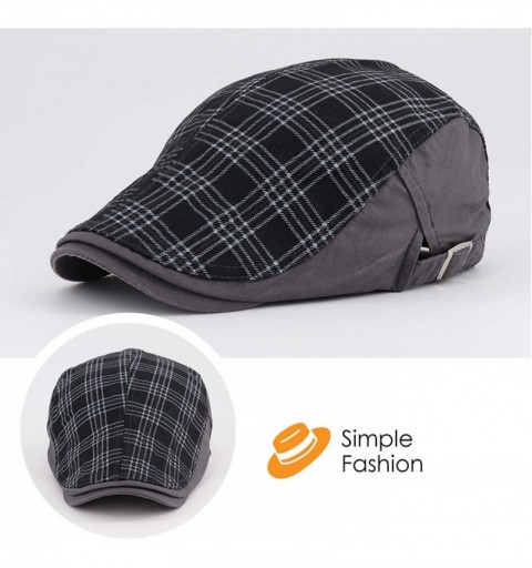 Newsboy Caps Stylish Flat Cap Newsboy Ivy Hat for Men Women Adjustable Paper Boy Hats for Spring Sumer - Grey - CB18OTM87HO $...